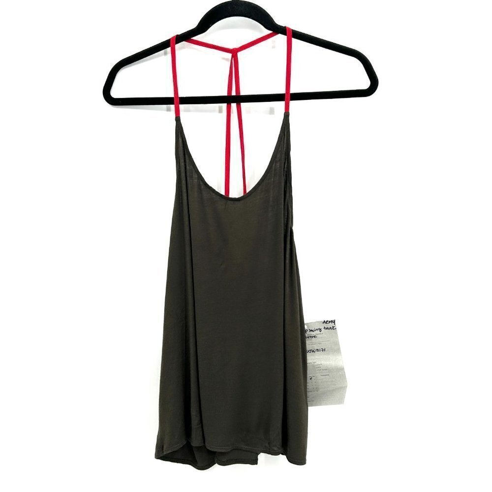 NWT URBAN OUTFITTERS Mouchette Green Red Strap Jersey Summer Tank Top Medium